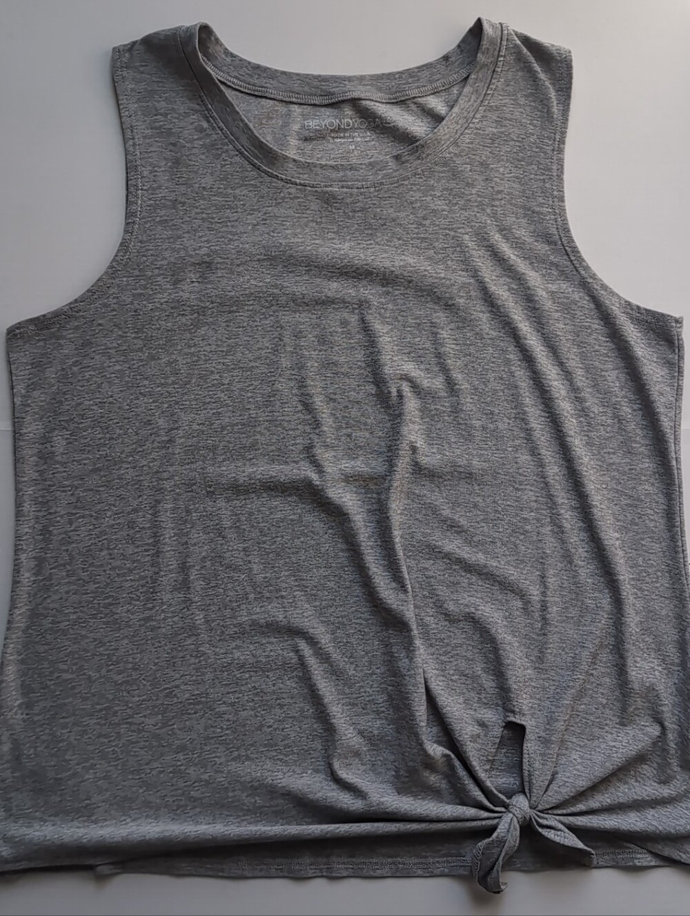 Beyond Yoga Heather Gray Tie-Front Tank Top